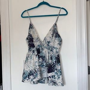 Peplum Vneck tank top with wiring